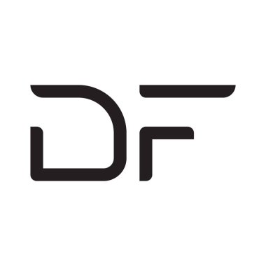 df ilk harf vektör logo simgesi