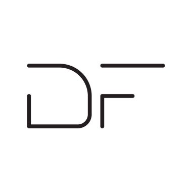 df ilk harf vektör logo simgesi