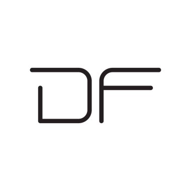 df ilk harf vektör logo simgesi