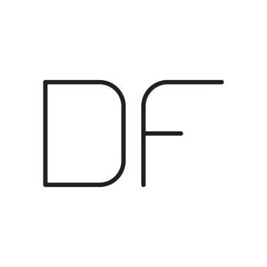 df ilk harf vektör logo simgesi