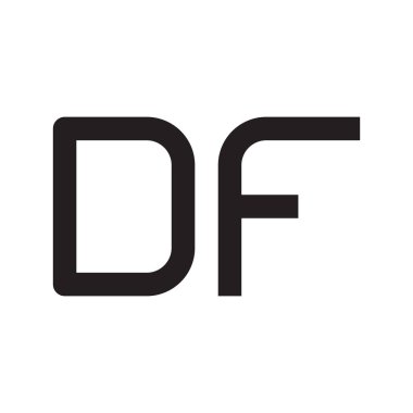 df ilk harf vektör logo simgesi