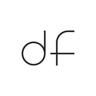 df ilk harf vektör logo simgesi