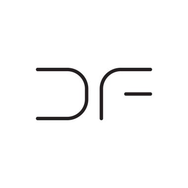 df ilk harf vektör logo simgesi
