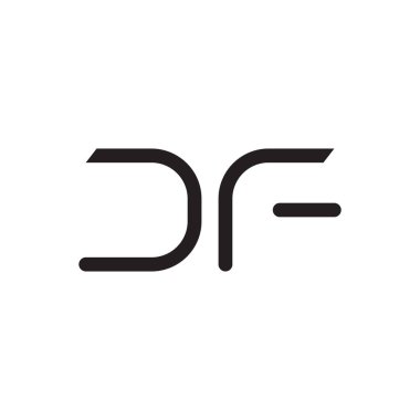 df ilk harf vektör logo simgesi