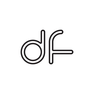 df ilk harf vektör logo simgesi