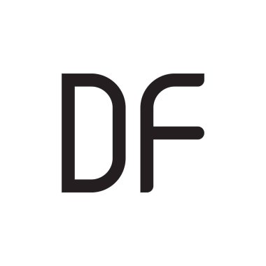 df ilk harf vektör logo simgesi
