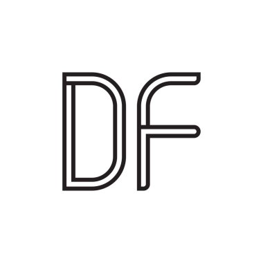 df ilk harf vektör logo simgesi