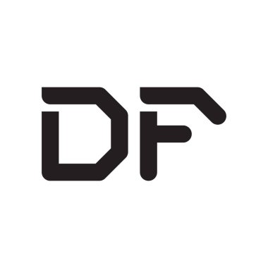 df ilk harf vektör logo simgesi