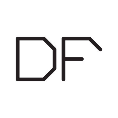 df ilk harf vektör logo simgesi
