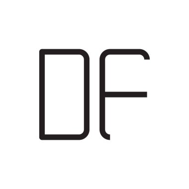 df ilk harf vektör logo simgesi