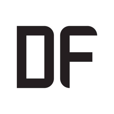 df ilk harf vektör logo simgesi