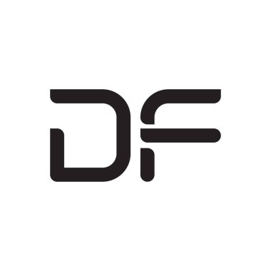 df ilk harf vektör logo simgesi