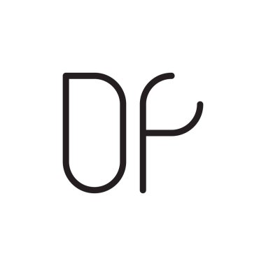 df ilk harf vektör logo simgesi