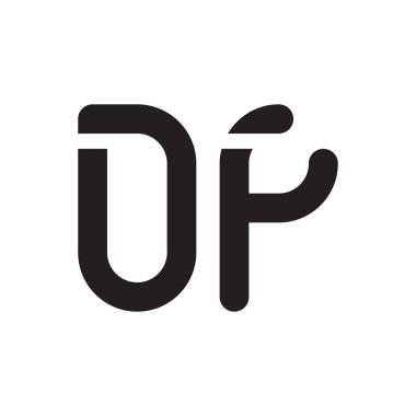 df ilk harf vektör logo simgesi