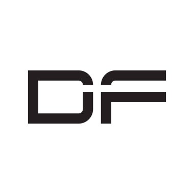 df ilk harf vektör logo simgesi