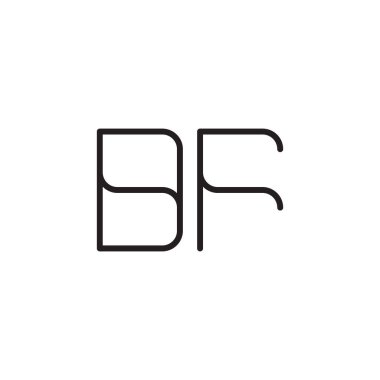 df ilk harf vektör logo simgesi