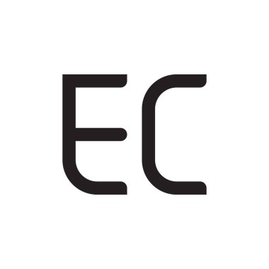 ec ilk harf vektör logosu simgesi