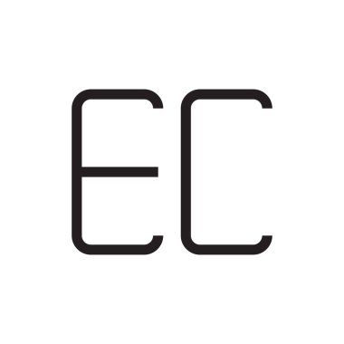 ec ilk harf vektör logosu simgesi