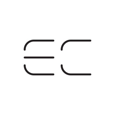 ec ilk harf vektör logosu simgesi