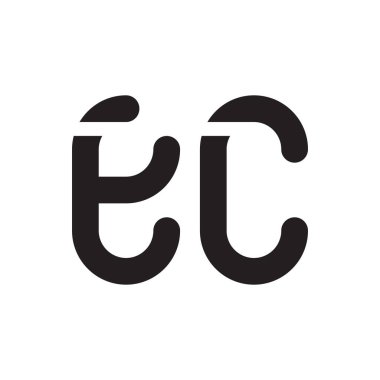 ec ilk harf vektör logosu simgesi