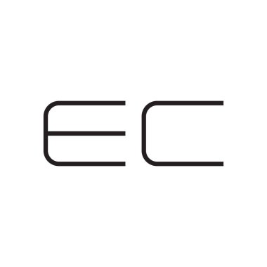 ec ilk harf vektör logosu simgesi