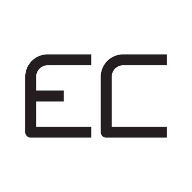 ec ilk harf vektör logosu simgesi