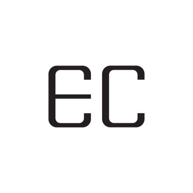 ec ilk harf vektör logosu simgesi