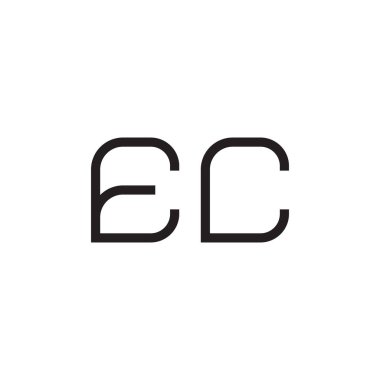 ec ilk harf vektör logosu simgesi