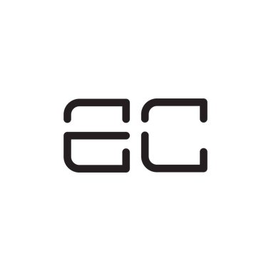 ec ilk harf vektör logosu simgesi