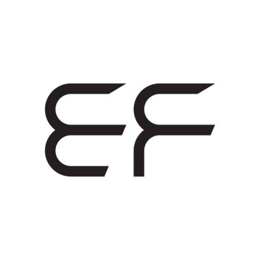 ef ilk harf vektör logo simgesi