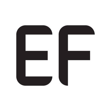 ef ilk harf vektör logo simgesi