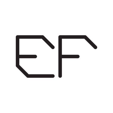 ef ilk harf vektör logo simgesi