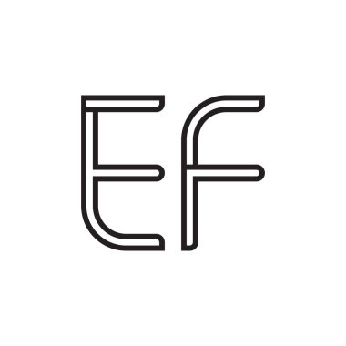 ef ilk harf vektör logo simgesi