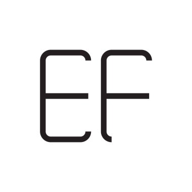 ef ilk harf vektör logo simgesi