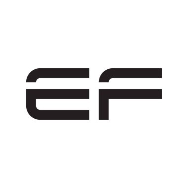 ef ilk harf vektör logo simgesi