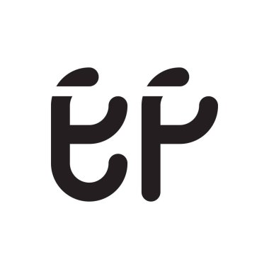 ef ilk harf vektör logo simgesi