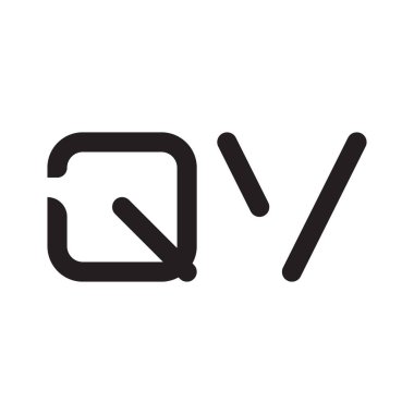 qv ilk harf vektör logo simgesi