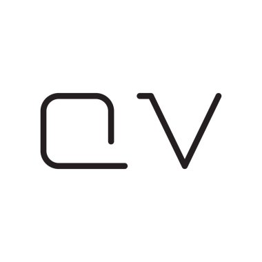 qv ilk harf vektör logo simgesi