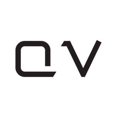 qv ilk harf vektör logo simgesi