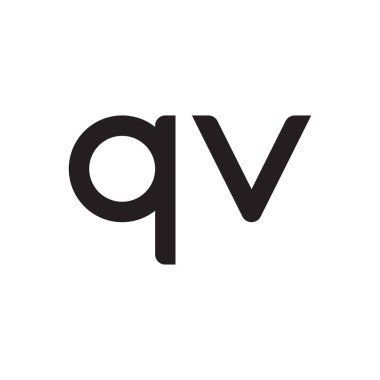 qv ilk harf vektör logo simgesi
