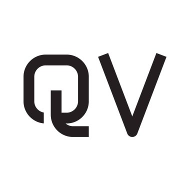 qv ilk harf vektör logo simgesi