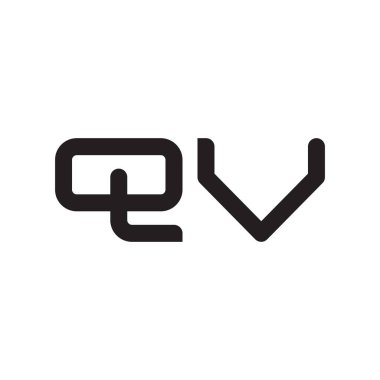 qv ilk harf vektör logo simgesi