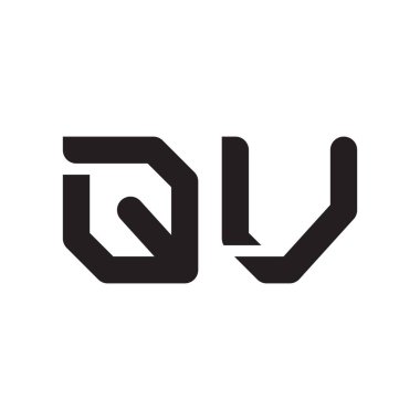qv ilk harf vektör logo simgesi