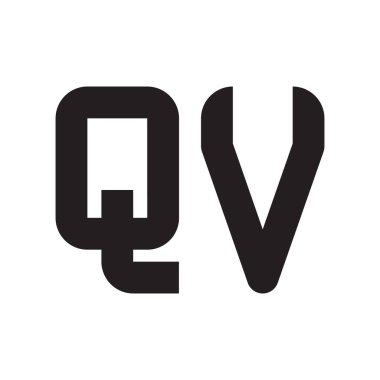 qv ilk harf vektör logo simgesi