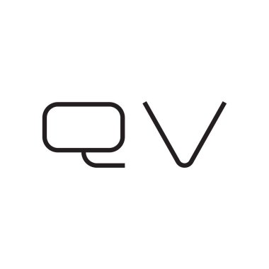 qv ilk harf vektör logo simgesi