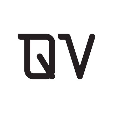 qv ilk harf vektör logo simgesi