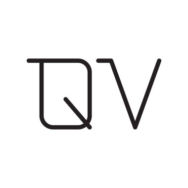 qv ilk harf vektör logo simgesi