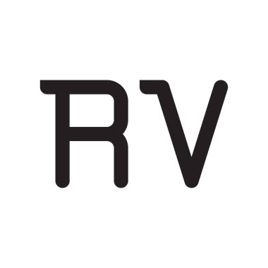 rv ilk harf vektör logo simgesi