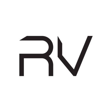 rv ilk harf vektör logo simgesi