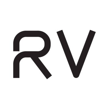 rv ilk harf vektör logo simgesi